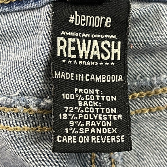 Rewash Jeans Womens 1/25 Blue Distressed High Rise Button Fly Frayed Hem Denim - Picture 9 of 16